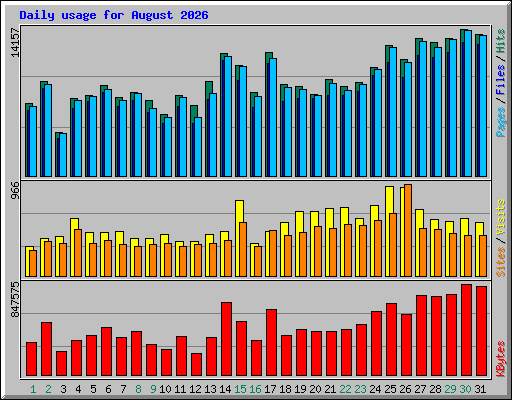 Daily usage for August 2026
