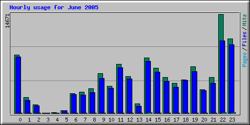 Hourly usage for June 2005