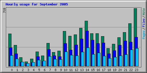 Hourly usage for September 2005