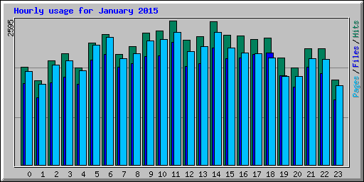 Hourly usage for January 2015