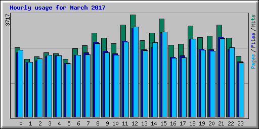 Hourly usage for March 2017