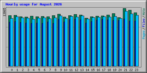 Hourly usage for August 2026